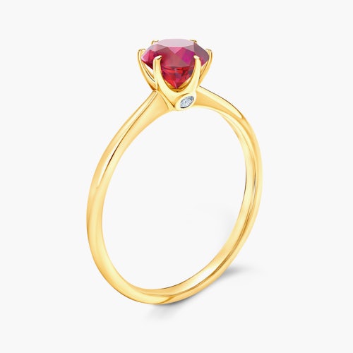 Pierścionek zaręczynowy The Journey: złoty, rubin